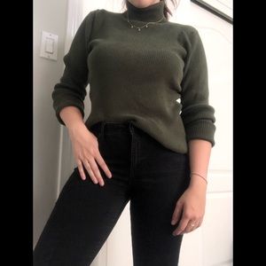 Cozy Green Knit Turtleneck